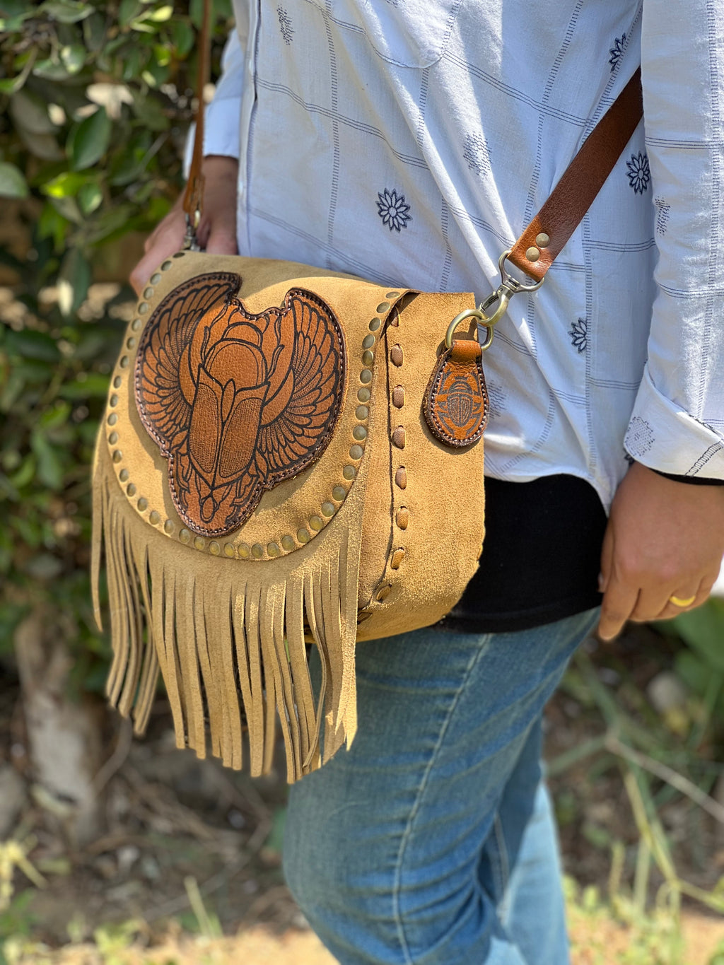 Suede Pharaonic bag